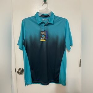 Pin High Short sleeve Swing Dry Tech Teal and black Golf Sports Polo Men’s Large